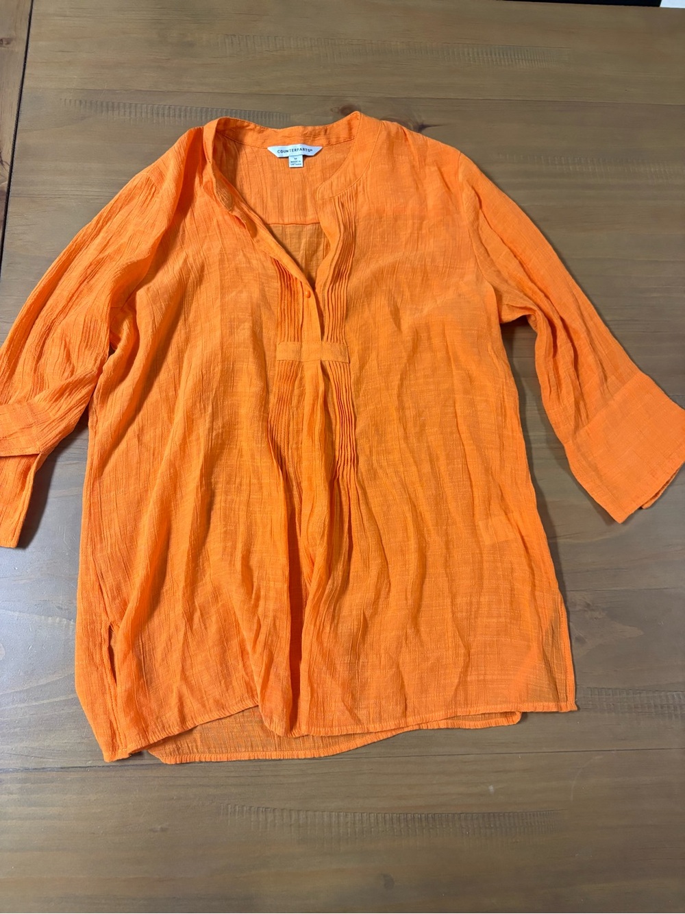 Counterparts Vibrant Orange Textured Pullover Tunic